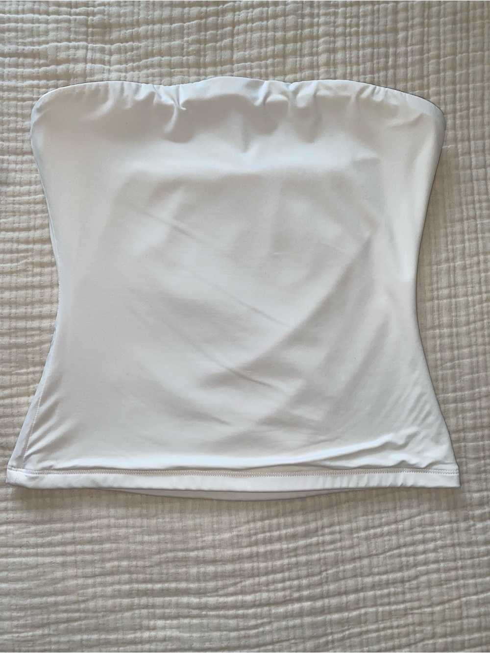 SUKSESS White Double Lined Strapless Tube Top Bandeau Size Small
